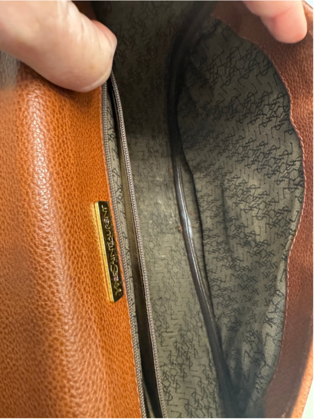 YSL Brown Leather Saddle Crossbody Vintage Bag - Picture 6 of 15